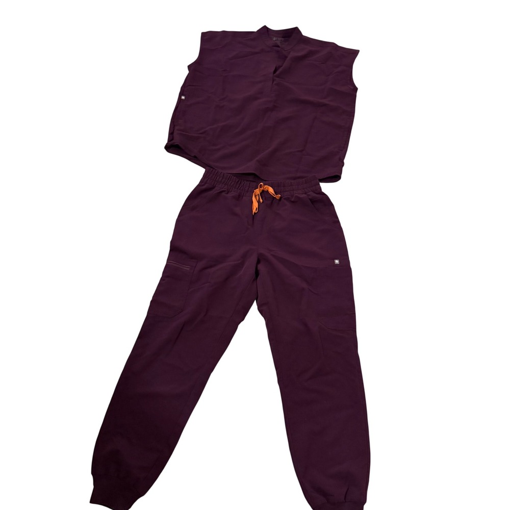 FIGS Scrub Set Deep Purple Rafaela Top Zamora Jogger Pants sz M Nurse